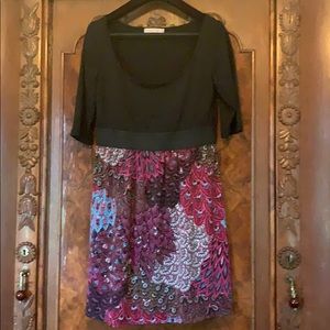 Moa Moa babydoll short sleeve tunic dress paisley